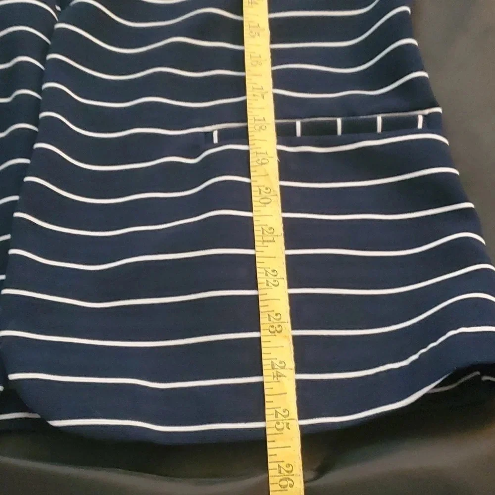 Christopher & Banks Womens Open Front Striped Blazer. Great Versatile Piece
